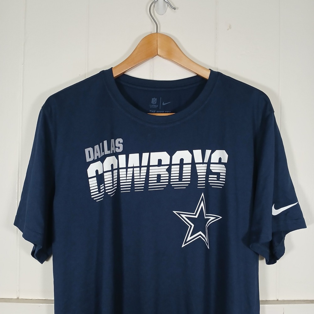 Nike Dallas Cowboys Shirt Mens XL Navy Blue Dri-FIT NFL Onfield Tee AO4962-419